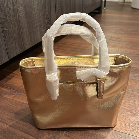 MICHAEL Michael Kors NWT Jet Set Metallic Pale Gold Tote and Crossbody Bag. - Picture 9 of 12
